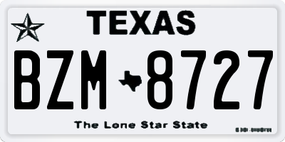 TX license plate BZM8727
