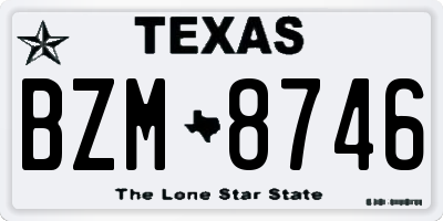 TX license plate BZM8746