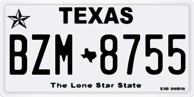 TX license plate BZM8755