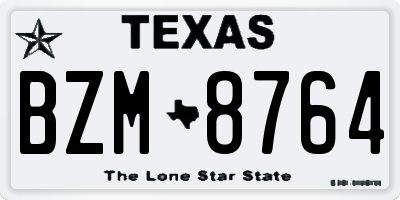 TX license plate BZM8764