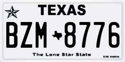 TX license plate BZM8776