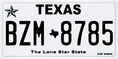 TX license plate BZM8785