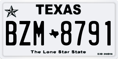 TX license plate BZM8791
