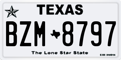 TX license plate BZM8797