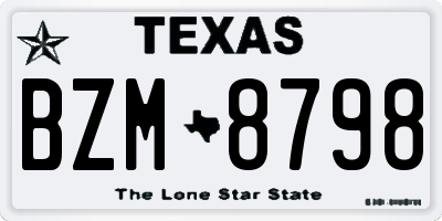 TX license plate BZM8798