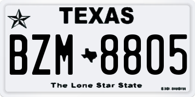 TX license plate BZM8805