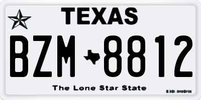 TX license plate BZM8812