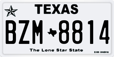TX license plate BZM8814