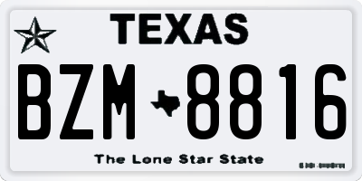TX license plate BZM8816