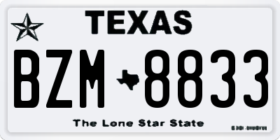 TX license plate BZM8833