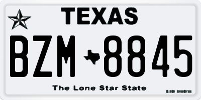 TX license plate BZM8845