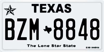 TX license plate BZM8848