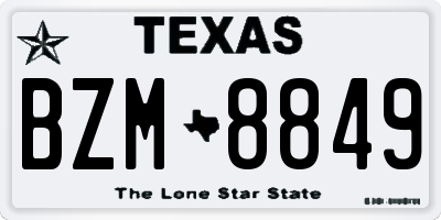 TX license plate BZM8849