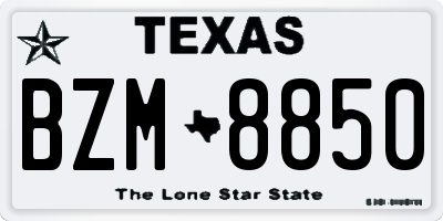 TX license plate BZM8850