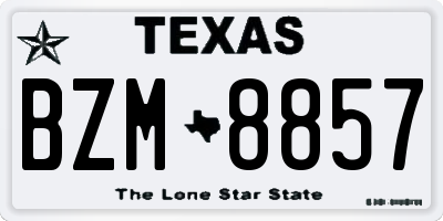TX license plate BZM8857