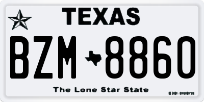 TX license plate BZM8860