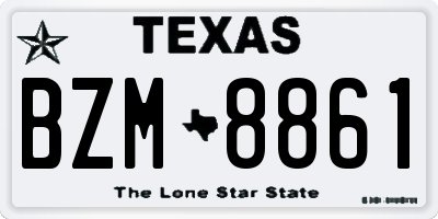 TX license plate BZM8861