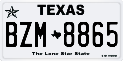 TX license plate BZM8865