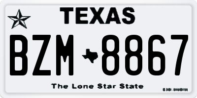 TX license plate BZM8867