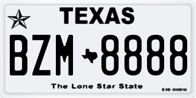 TX license plate BZM8888