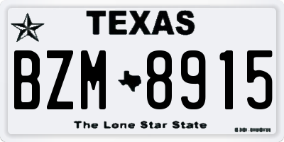 TX license plate BZM8915