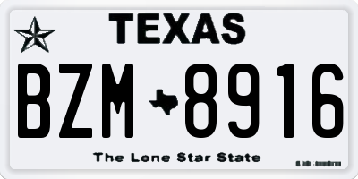 TX license plate BZM8916