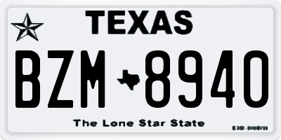 TX license plate BZM8940
