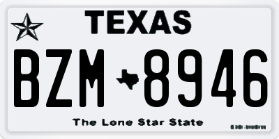 TX license plate BZM8946