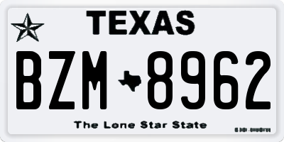 TX license plate BZM8962