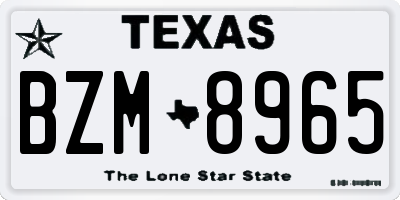 TX license plate BZM8965