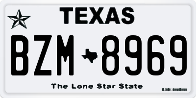 TX license plate BZM8969