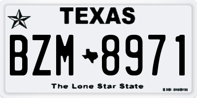 TX license plate BZM8971