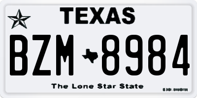 TX license plate BZM8984
