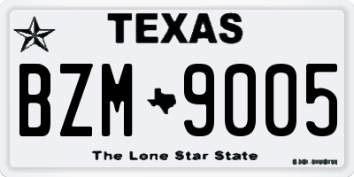 TX license plate BZM9005