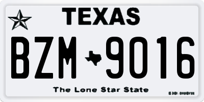 TX license plate BZM9016