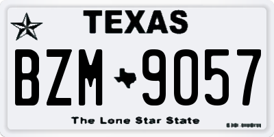 TX license plate BZM9057