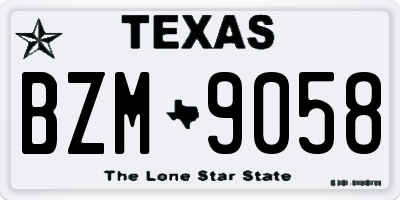 TX license plate BZM9058