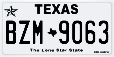 TX license plate BZM9063