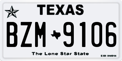 TX license plate BZM9106