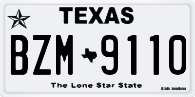 TX license plate BZM9110