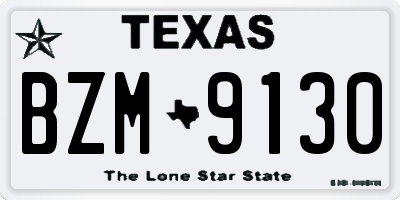 TX license plate BZM9130