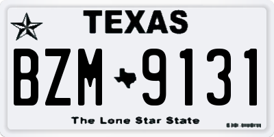 TX license plate BZM9131