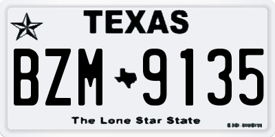 TX license plate BZM9135