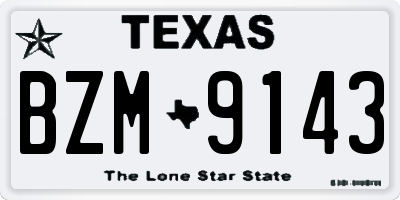 TX license plate BZM9143