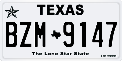 TX license plate BZM9147