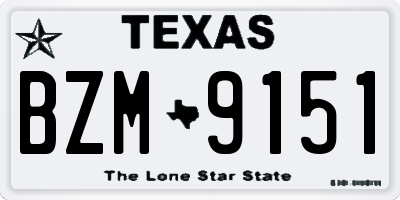 TX license plate BZM9151