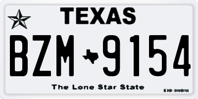 TX license plate BZM9154