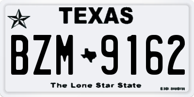 TX license plate BZM9162