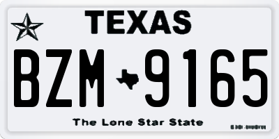 TX license plate BZM9165