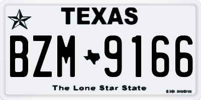 TX license plate BZM9166
